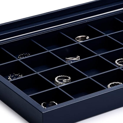 Oirlv Premium Blue Leather 24 Grid Jewelry Tray - Image 3