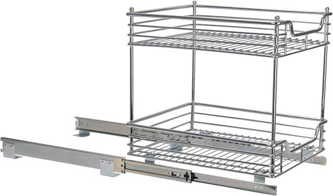 Household Essentials Chromed Steel 2-Tier Artisan Pull-Out Organizer - Image 10