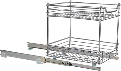 Household Essentials Chromed Steel 2-Tier Artisan Pull-Out Organizer - Image 10