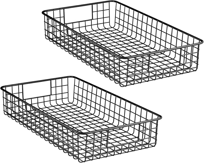 mDesign Wide Wire Storage Basket - Image 9