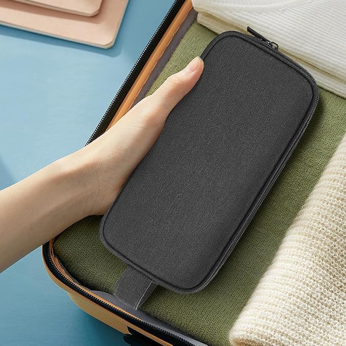 Teskyer Double Layer Cable Organizer Bag, Travel Tech Pouch, Dark Grey | - Image 7