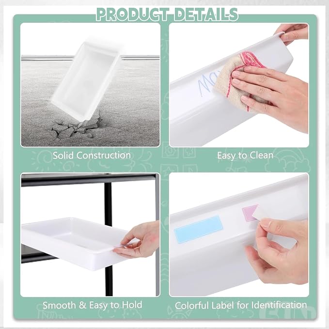 Turn in Trays Classroom, 6 Pack White Paper Trays - Image 4