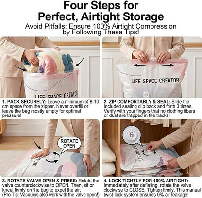 2PCS No Pump Vacuum Storage Bags, Upgrade Large Storage Compression Bags - Image 6