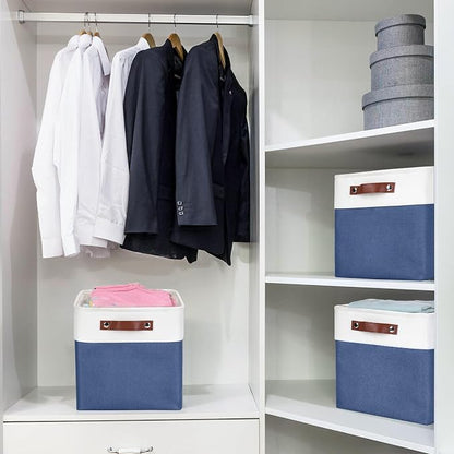 Collapsible Fabric Storage Cubes 11x11 Cube Storage Bins, 4 Pack Closet Baskets - Image 3