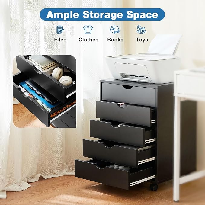 OLIXIS 5 Drawer File Cabinet - Image 8