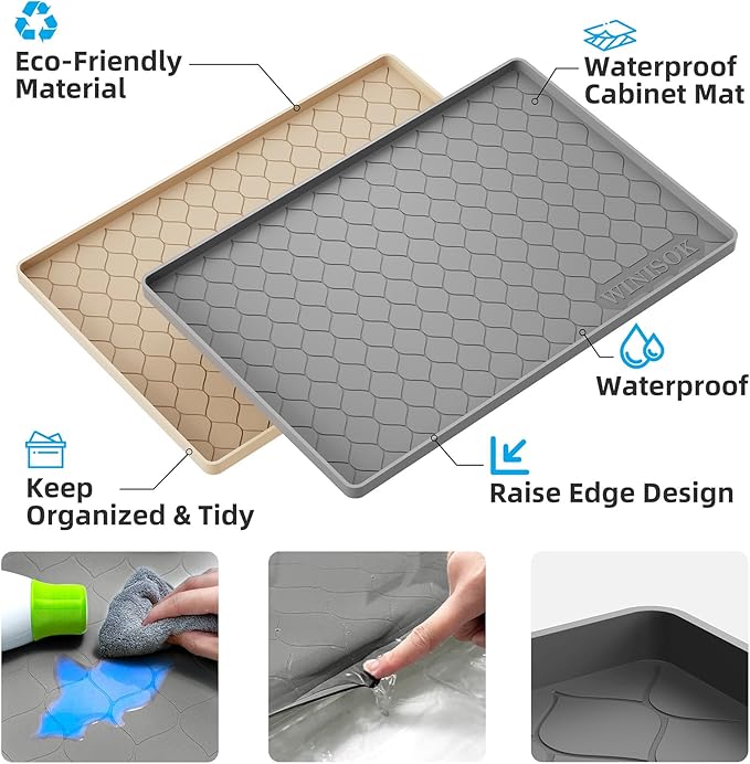 Silicone Under Sink Mat 19" x 19", kitchen Essentials and Gadgets, Shelf liner - Image 3