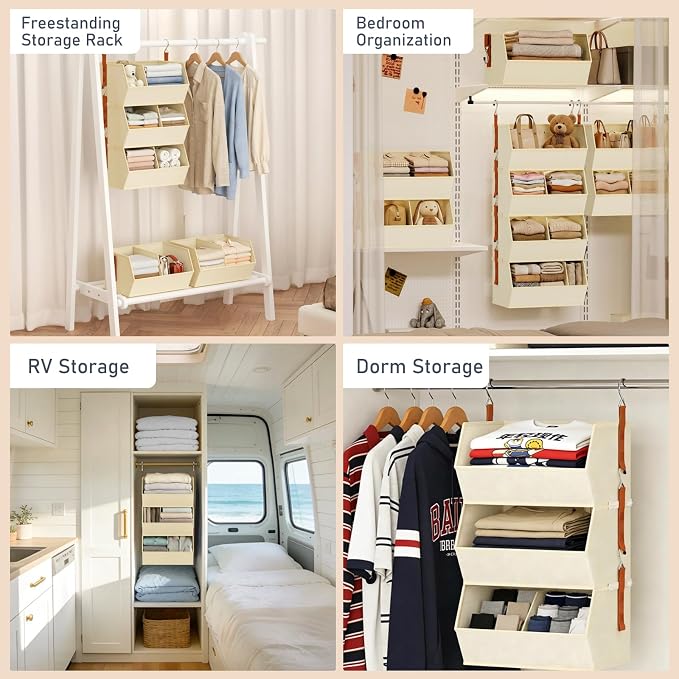 Hanging Closet Organizer Extra Large, Clothes Hanging Shelves - Image 7