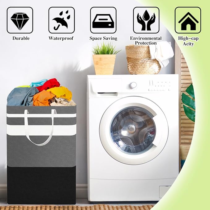 4-Pack Foldable Laundry Basket, Large Laundry Baskets - Image 6
