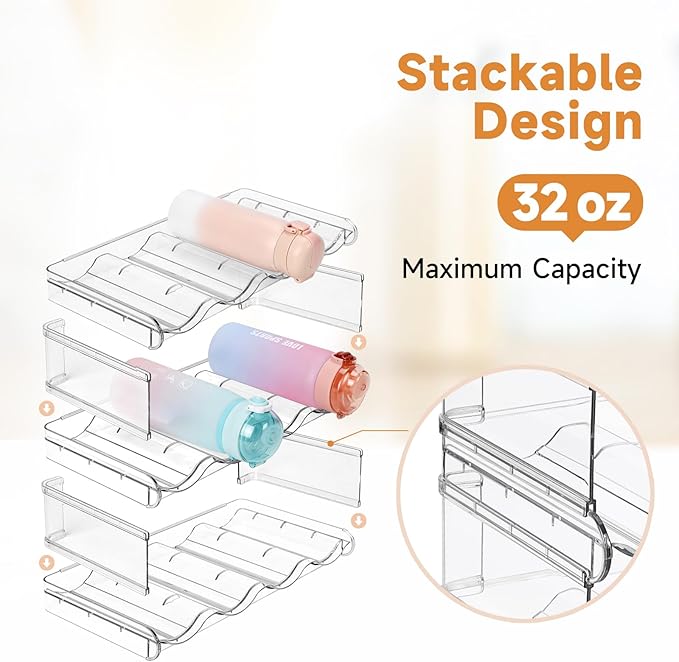 Stackable Water Bottle Organizer, Large Compartment Water Bottle Holder - Image 2