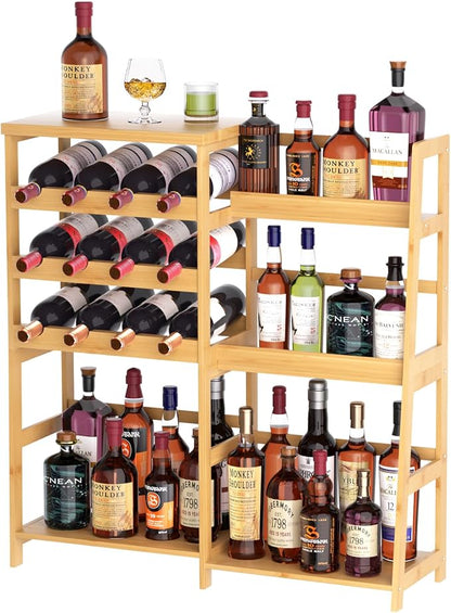 VASMIA Versatile Liquor Stand for Home Bar, Wine Rack Freestanding Floor by VASMIA