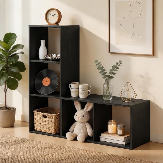 POWERSTONE 3 Cube Storage Organizer Set of 2, 3 Tier Cubby Bookshelf - Image 2