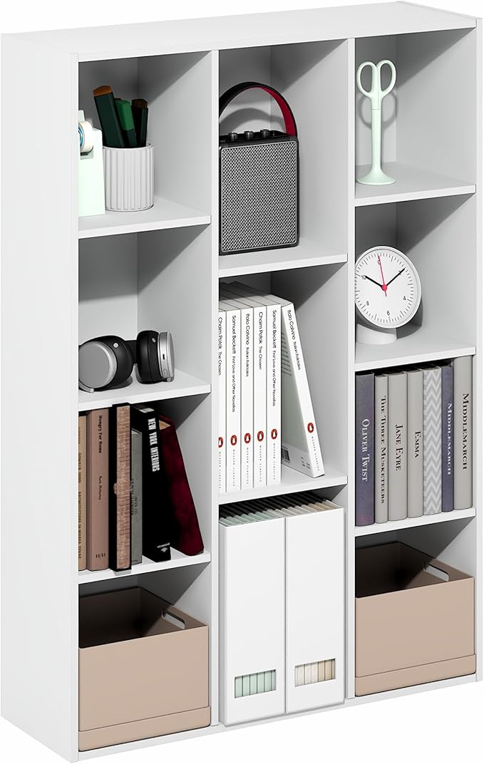 Furinno LUDER Book Shelf, 11-Cube Bookshelf, Reversible Cube Storage Bookcase - Image 3