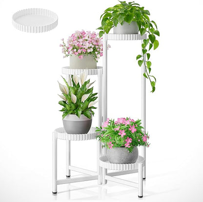 Metal Corner Plant Stand Indoor Outdoor, 4 Tier Tall Flower Pot Holder Potted by Unknown