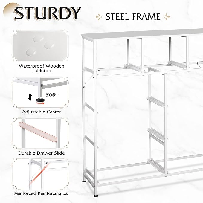 WLIVE Tall Dresser for Bedroom, 9 Drawer Chest of Drawers, Tall storage design - Image 7