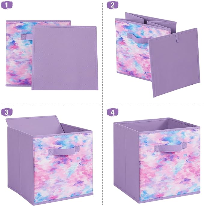 Stero Fabric Storage Cubes, 6 Pack Foldable Storage Bins - Image 3