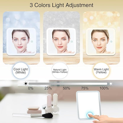 Relavel Travel Makeup Bag With LED Mirror, Cosmetic Train Case with Light up - Image 3