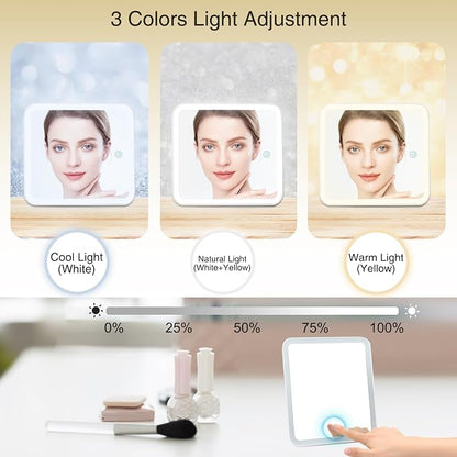 Relavel Makeup Train Case With LED Mirror, Professional Travel Cosmetic Bag - Image 3