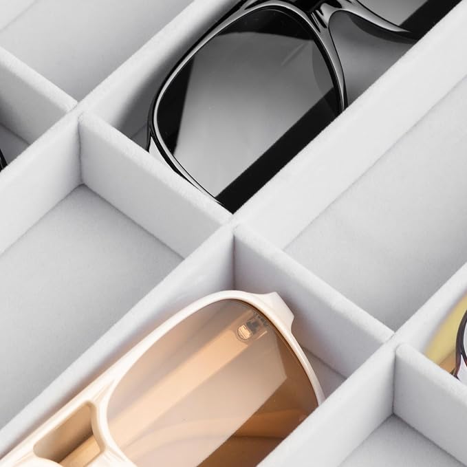 Frebeauty Sunglass Organizer, Velvet Glasses Organizer, 8-Slot Sunglasses Tray - Image 5