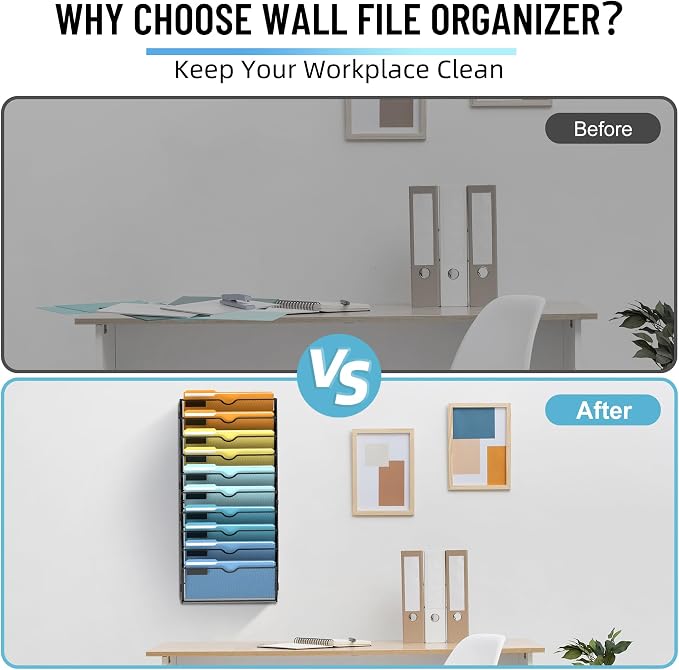 SUPEASY 10-Tier Wall File Holder Organizer - Image 6