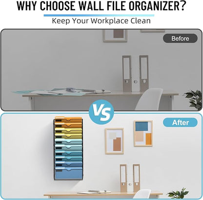 SUPEASY 10-Tier Wall File Holder Organizer - Image 6
