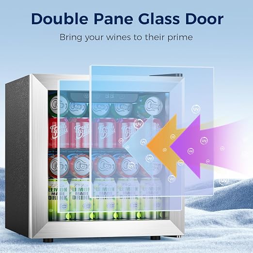 Beverage Refrigerator, 50 Cans Commercial Mini Fridge Cooler, 1.3 Cu.ft - Image 3