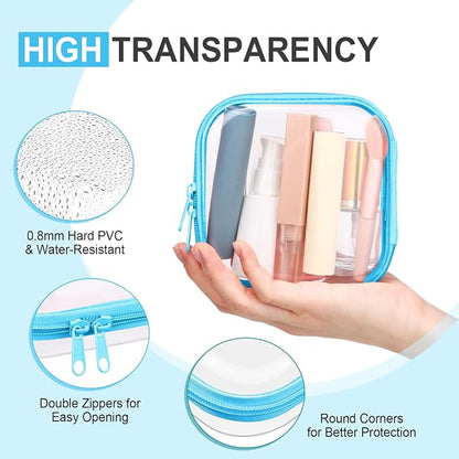 Hoolerry 4 Pcs Hard Clear Zipper Case Makeup Bags Plastic Pencil Pouch - Image 3