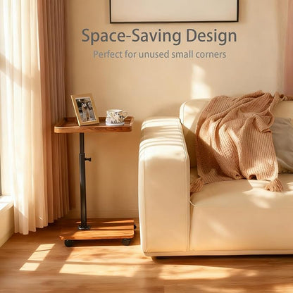 Adjustable Height Couch Tables That Slide Under Sofa, 360° Swivel Modern Tv - Image 6