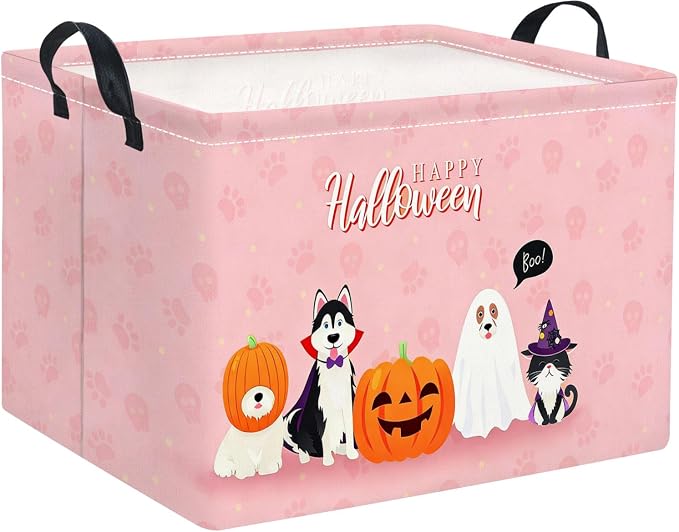 Halloween Basket Cute Baskets for Kids Pumpkin Basket Rectangular Storage Bin by TIBAOLOVER