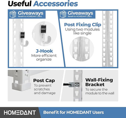 HOMEDANT 5 Tier Laminated White Boltless Metal Shelving Unit Adjustable Garage - Image 6