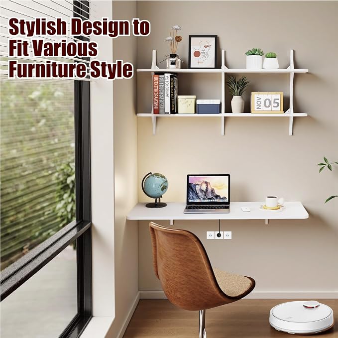 Pmnianhua Wall Mounted Folding Table, Foldable Drop Leaf Table, Wall Mount Fold - Image 7