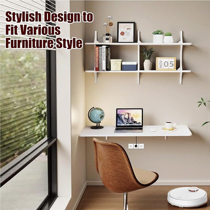 Pmnianhua Wall Mounted Folding Table, Foldable Drop Leaf Table, Wall Mount Fold - Image 7