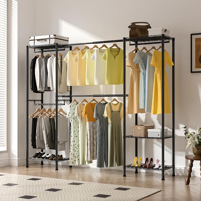 Metal Garment Racks Heavy Duty Clothes Rack Adjustable Freestanding Expandable - Image 7