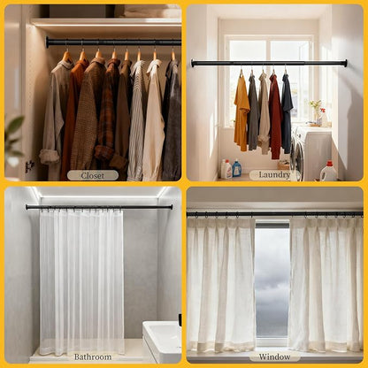 No Drilling Closet Rod, Adjustable Black Closet Rod, 28-98 Inches Closet - Image 7