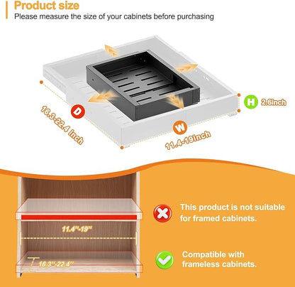 1 Pack Pull Out Cabinet Drawer, Width & Depth Expandable Slide Out Cabinet - Image 2
