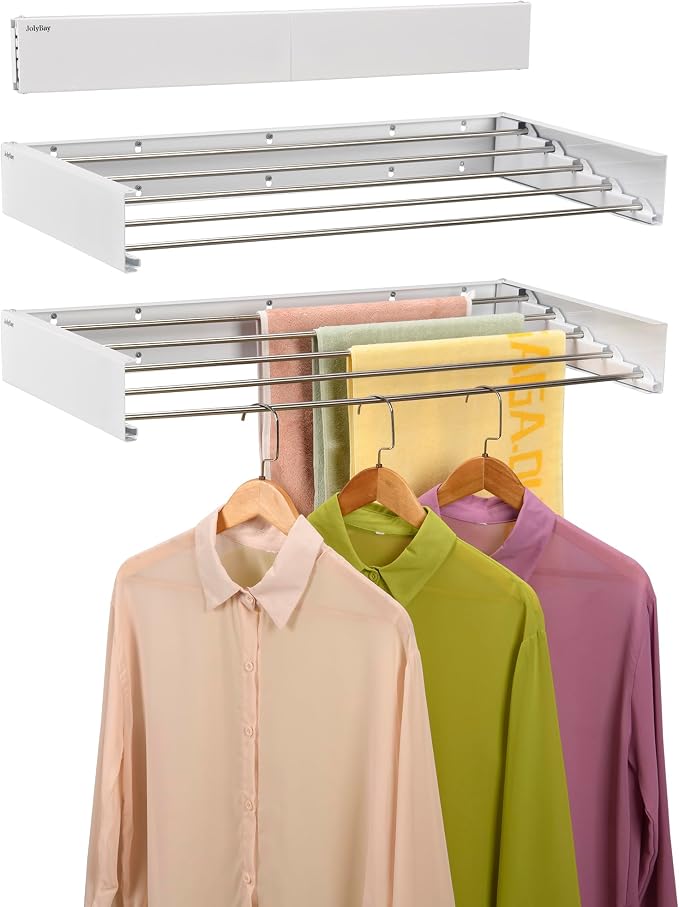 Wall Mounted Laundry Drying Rack, Retractable Clothes Drying Rack by JolyBay