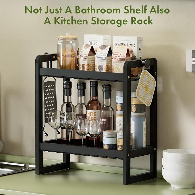 AmazerBath Bamboo Over The Toilet Storage Shelf - Image 5