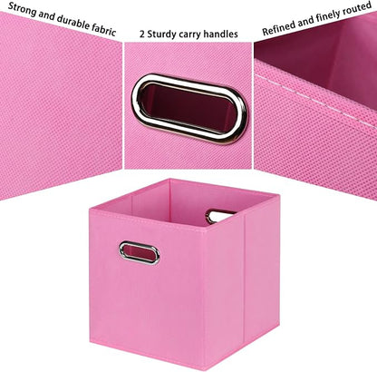 Black Fabric Cubby Storage Bins, Cube Organizer Bin Foldable Storage Boxes - Image 7