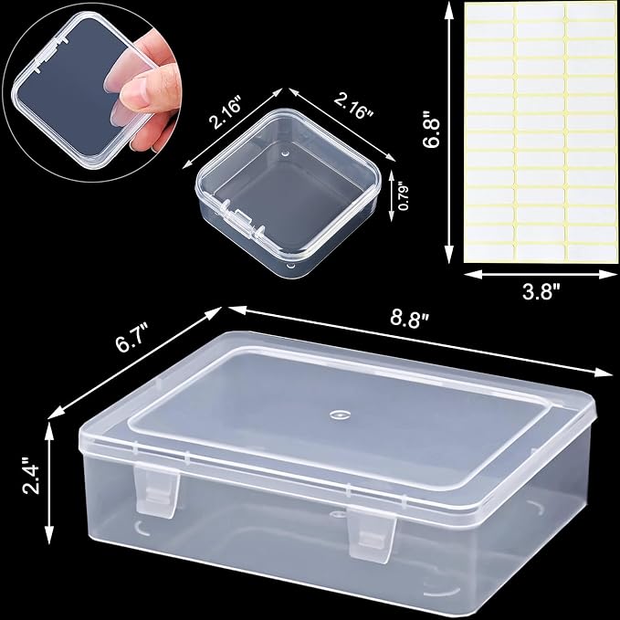 Bead Organizer Box, Craft Storage Box Features Hinged Lid and Labels, Mini Boxes - Image 6