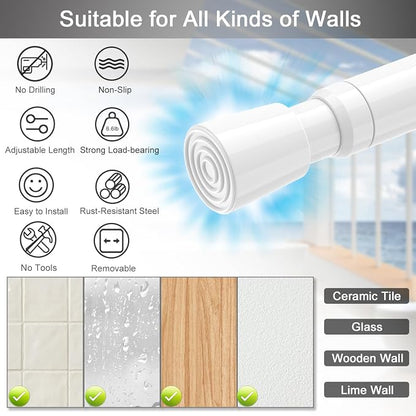 AIZESI Spring Tension Rods Adjustable Tension Curtain Rod Small Tension Rod No - Image 2