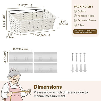 GRANNY SAYS Wicker Hanging Basket, 2 Pack Storage Baskets - Image 8
