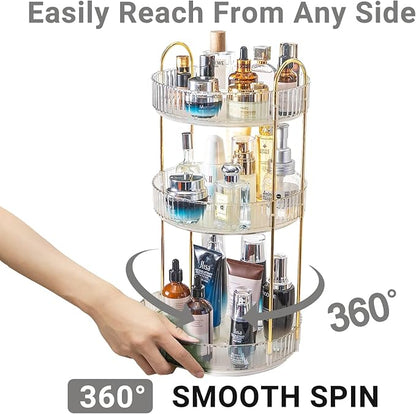 360 Rotating Makeup Organizer, 3 Tier Large Capacity Make Up Organizers and - Image 3