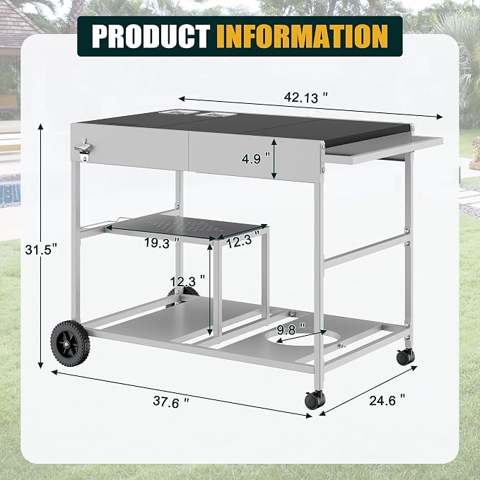 Shintenchi Pizza Oven Cart Table - Image 3