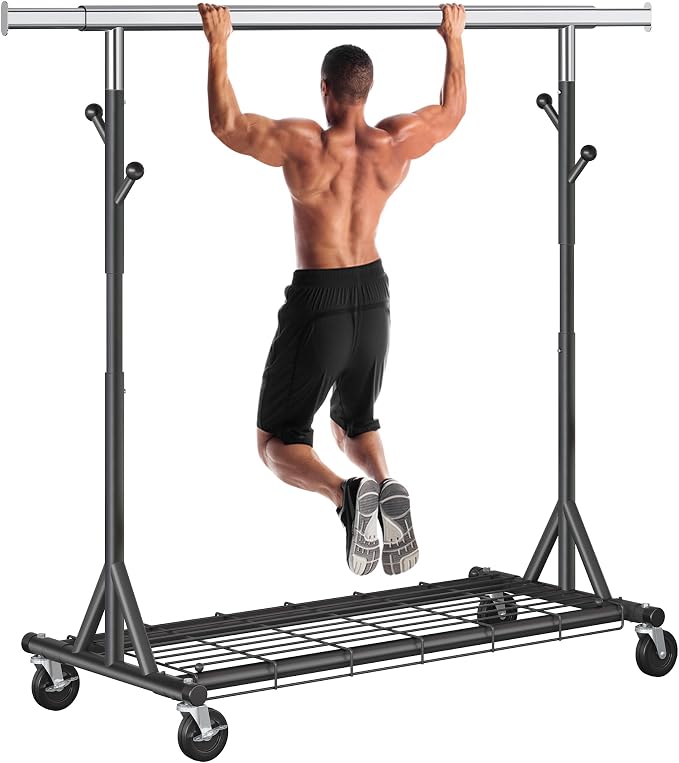 Garment Rack Load 530lbs, Heavy Duty Rolling Clothes Rack by Gewudraw