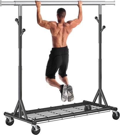 Garment Rack Load 530lbs, Heavy Duty Rolling Clothes Rack by Gewudraw