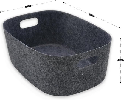 Welaxy Large Storage Basket Felt Open Desk Organize bin Shelf Box - Image 7