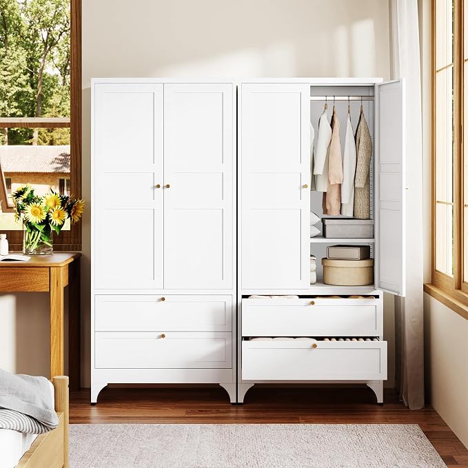Letaya Metal Armoire Wardrobe Closet - Image 7
