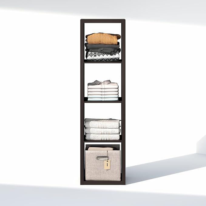 Furinno Cubic Extra Thick 4-Cube Closet Organizers and Storage, Dark Oak | 14.6 - Image 6