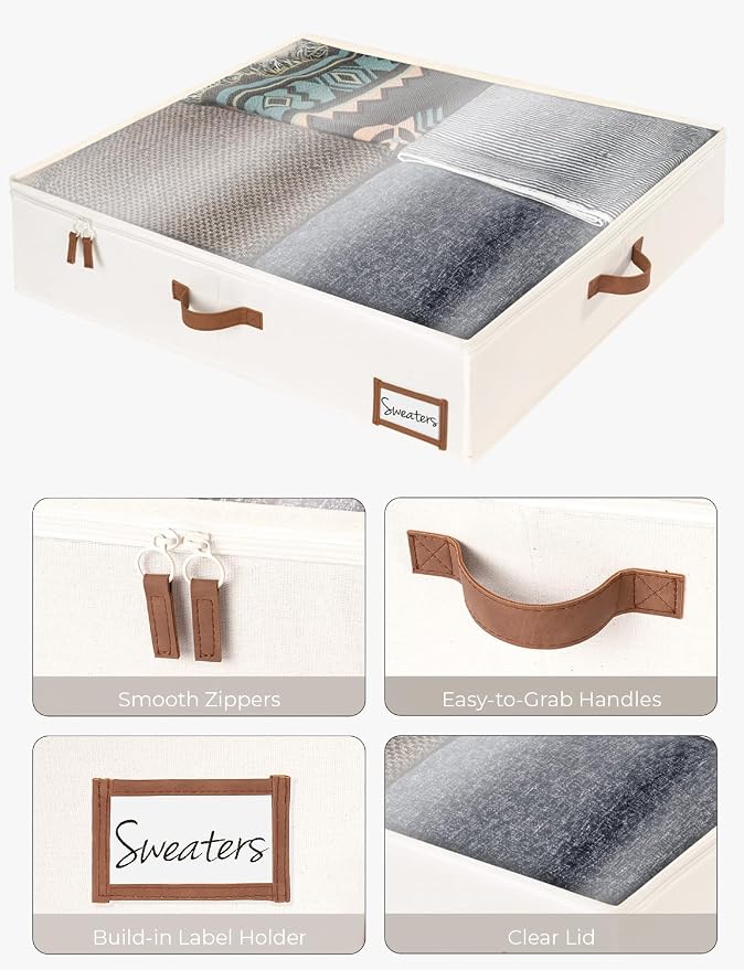 StorageWorks Underbed Storage Box, Under Bed Clothes Organizer - Image 4