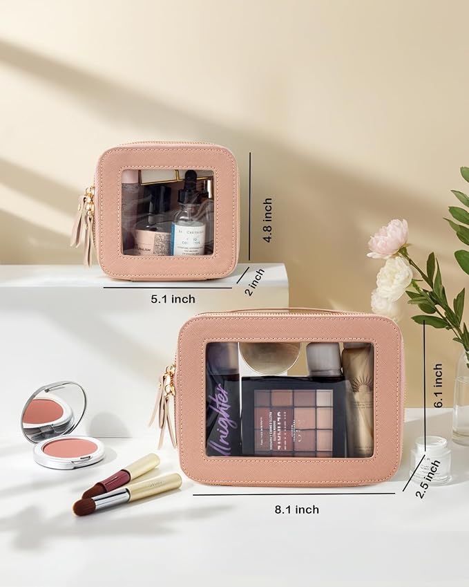 Travel Clear Makeup Bag Set, TSA Approved Cosmetic Bag Case - Image 3