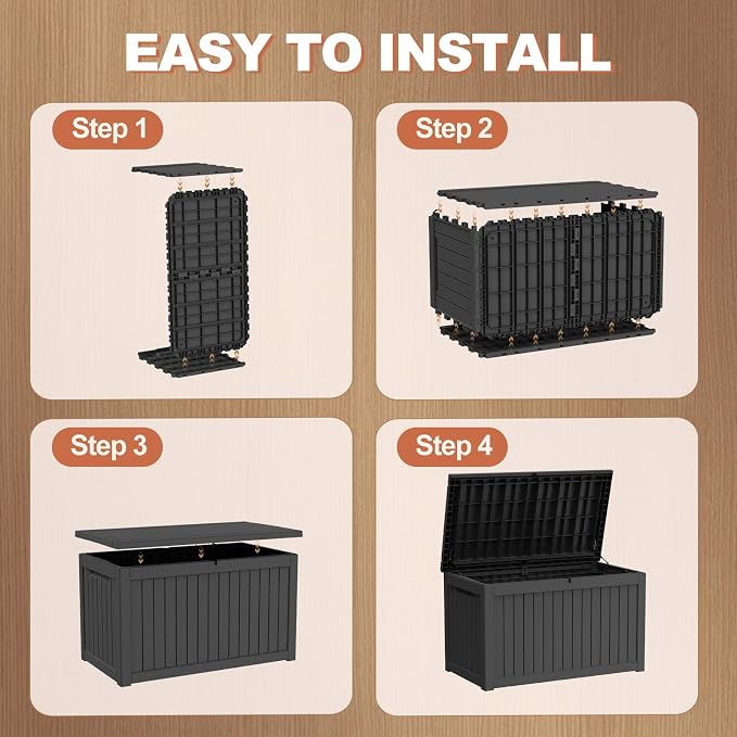 EFU Outdoor Storage Box 280 Gallon Deck Box Lockable UV Resistance Waterproof - Image 7